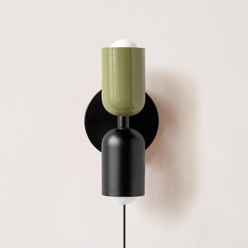 Teriielle aplique de pared verde negro minimalista enchufe enchufable
