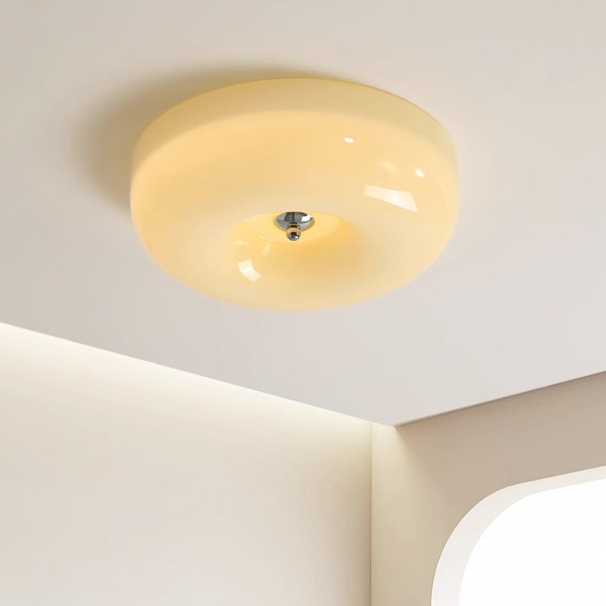Cam lámpara de techo moderna minimalista de vidrio con diseño en espiral