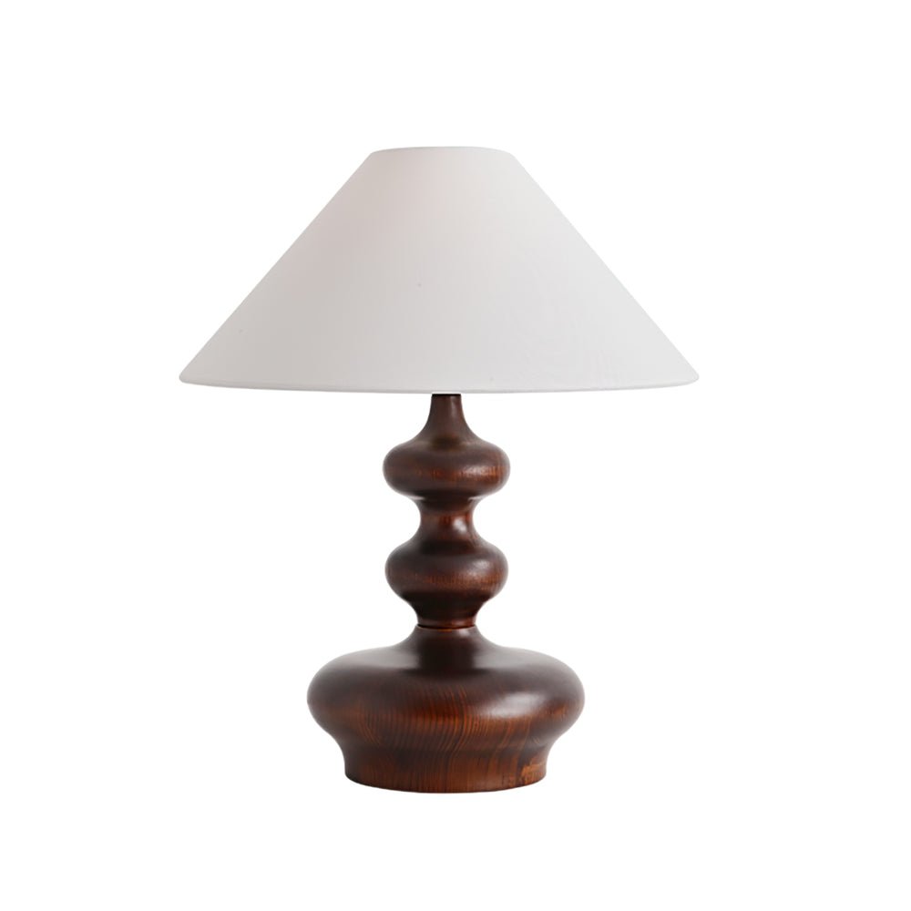 Vominex lámpara de mesa de madera y tejido vintage