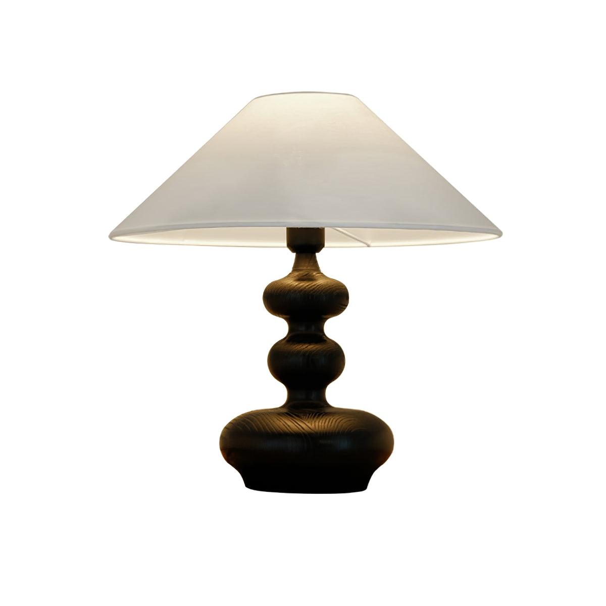 Vominex lámpara de mesa de madera y tejido vintage