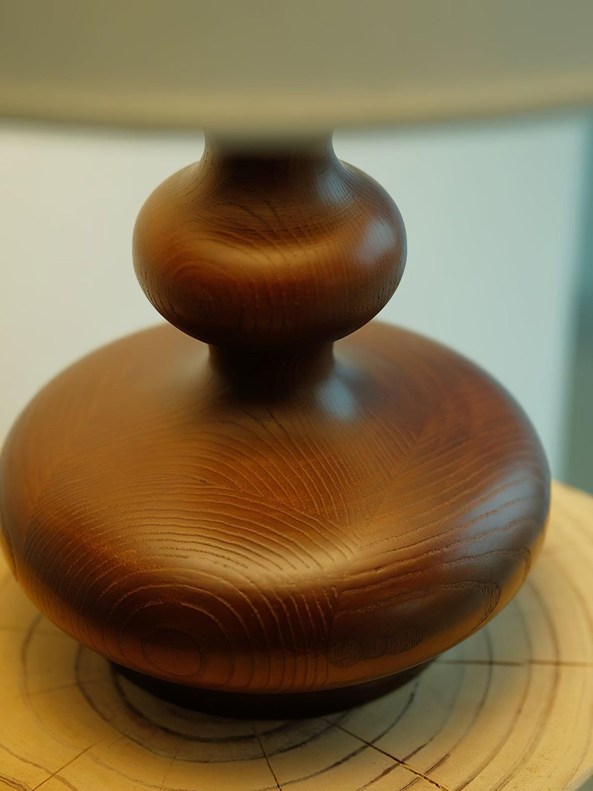 Vominex lámpara de mesa de madera y tejido vintage