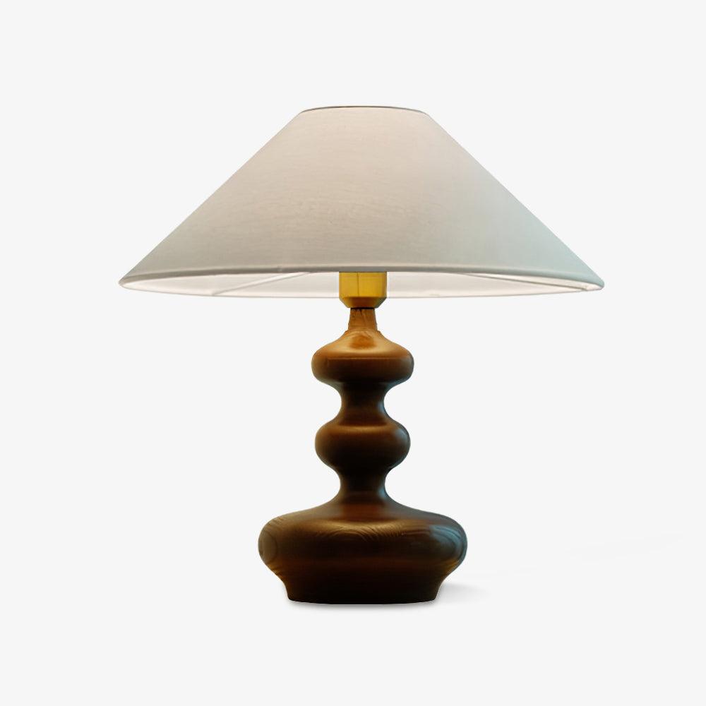 Vominex lámpara de mesa de madera y tejido vintage