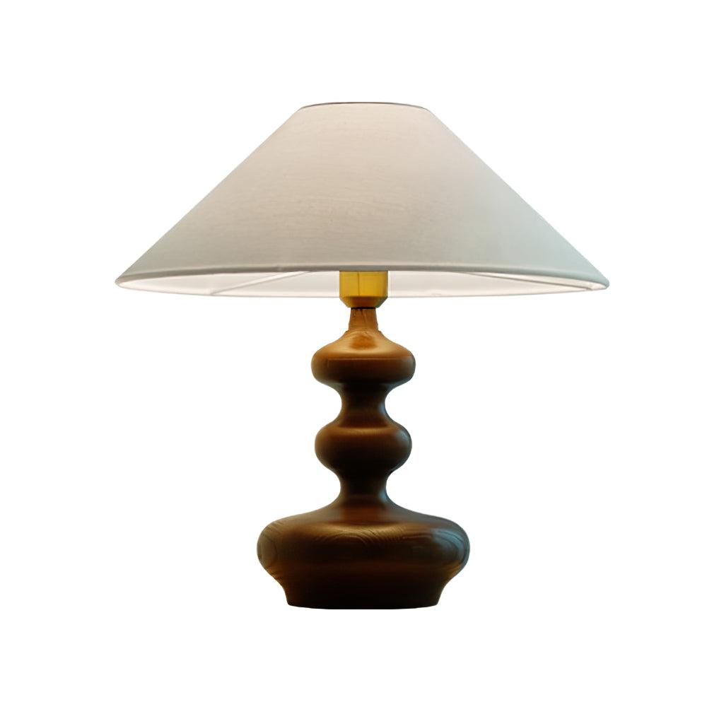 Vominex lámpara de mesa de madera y tejido vintage
