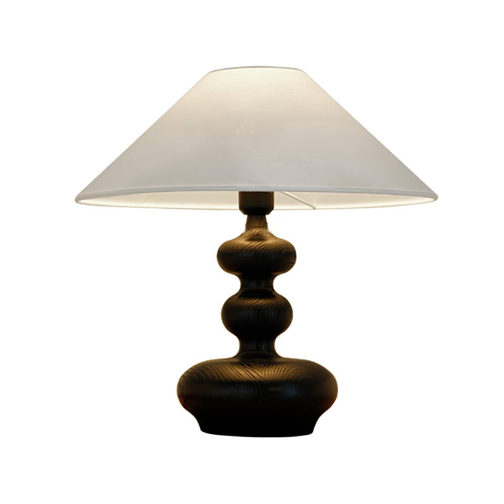 Vominex lámpara de mesa de madera y tejido vintage