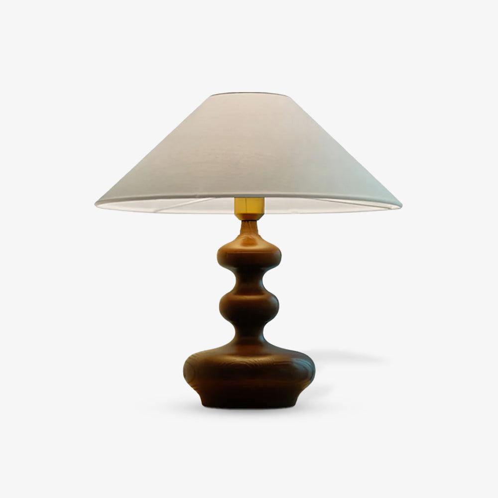 Vominex lámpara de mesa de madera y tejido vintage