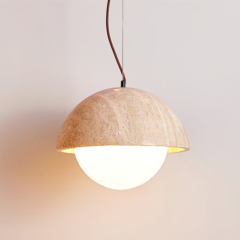 Avdoraris Lámpara Colgante Forma Cúpula Travertino Moderno