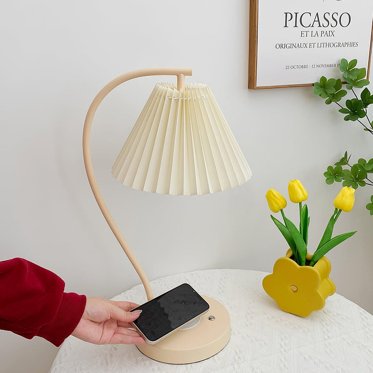Evlaeus lámpara de mesa minimalista de madera para escritorio