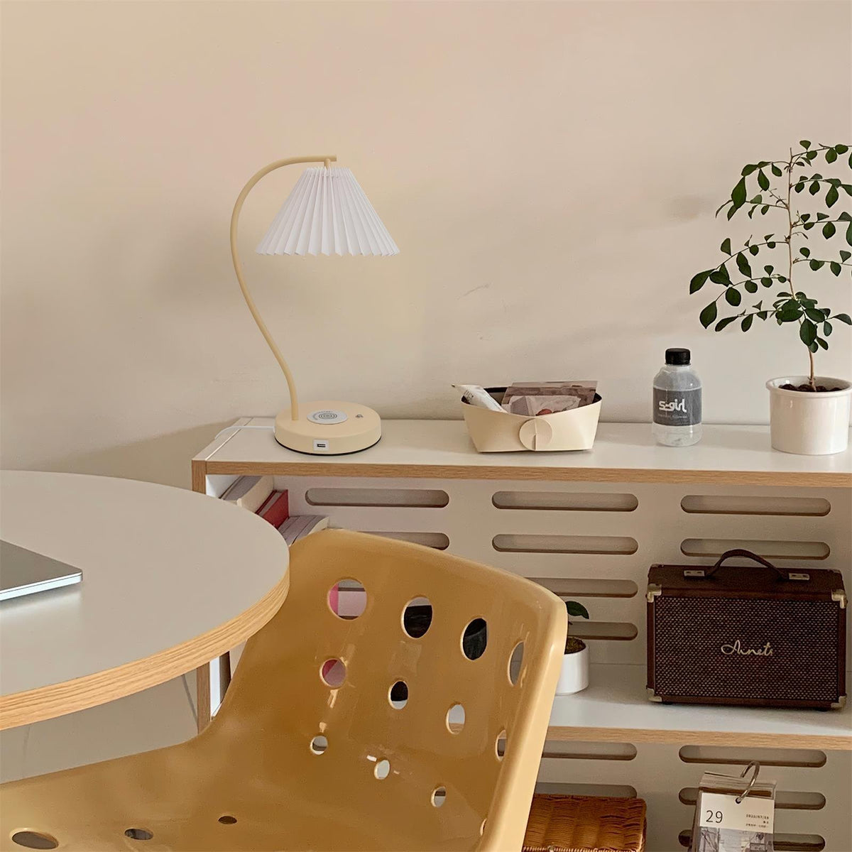 Evlaeus lámpara de mesa minimalista de madera para escritorio