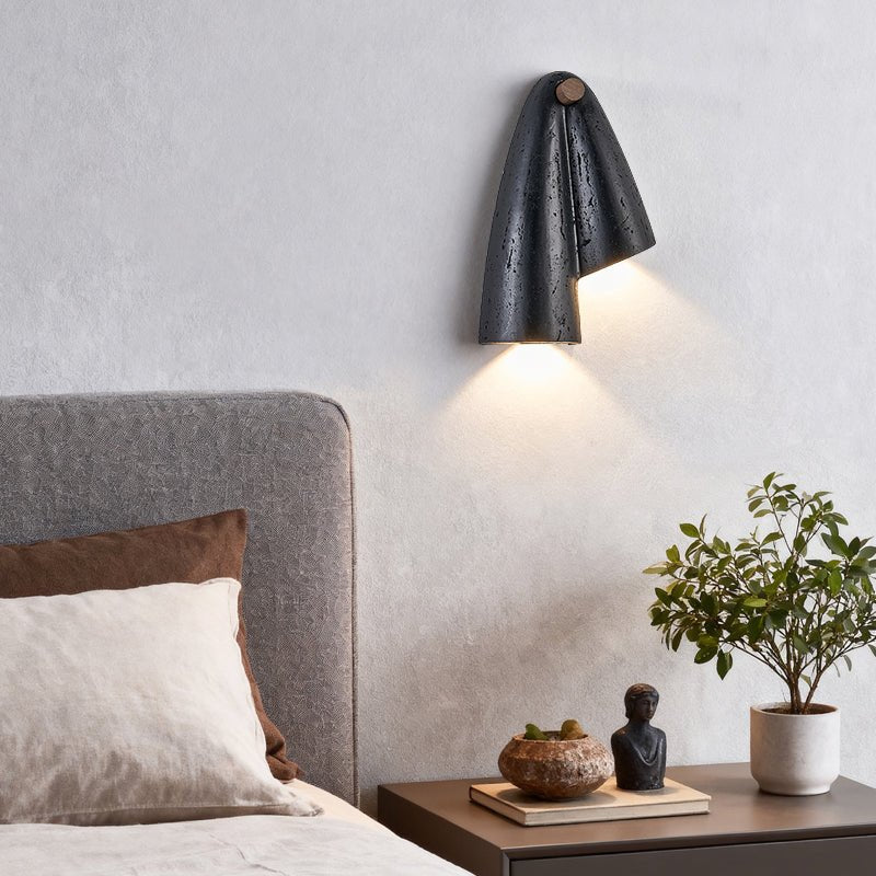 Kora aplique de pared moderno negro travertino