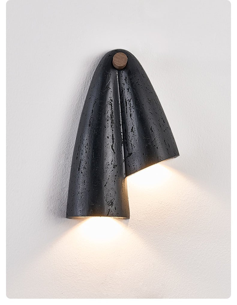 Kora aplique de pared moderno negro travertino