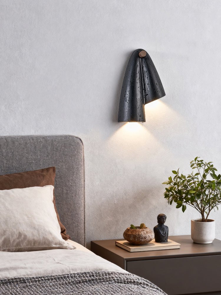 Kora aplique de pared moderno negro travertino