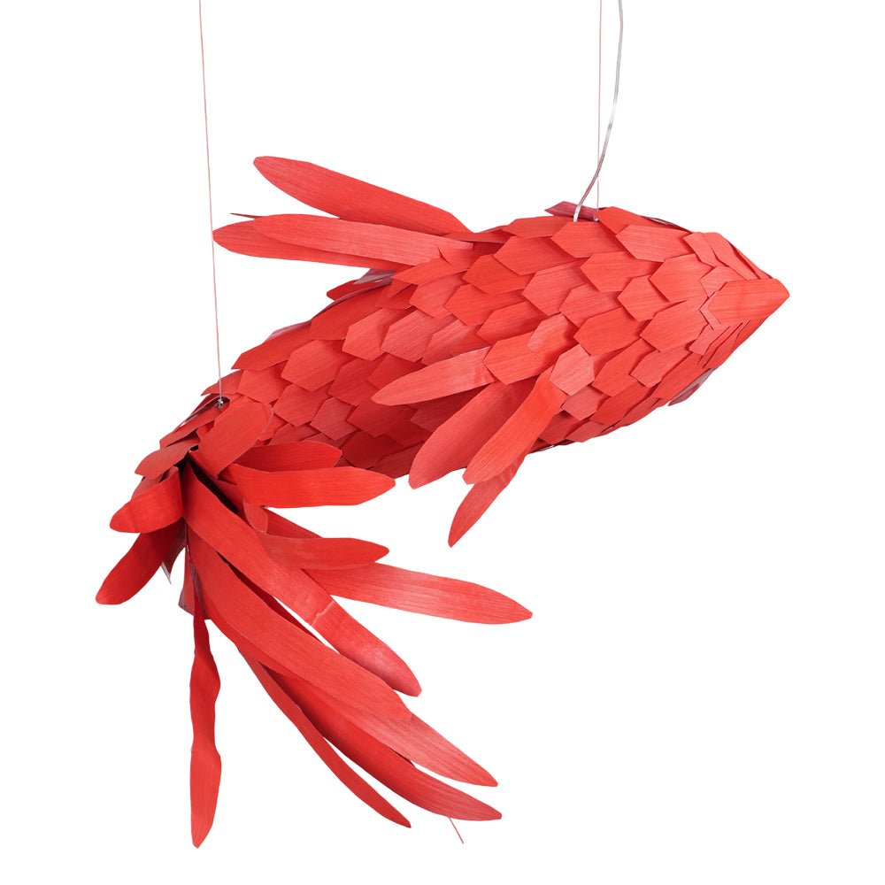 Aureline Crimson Swirl Koi lámpara de araña