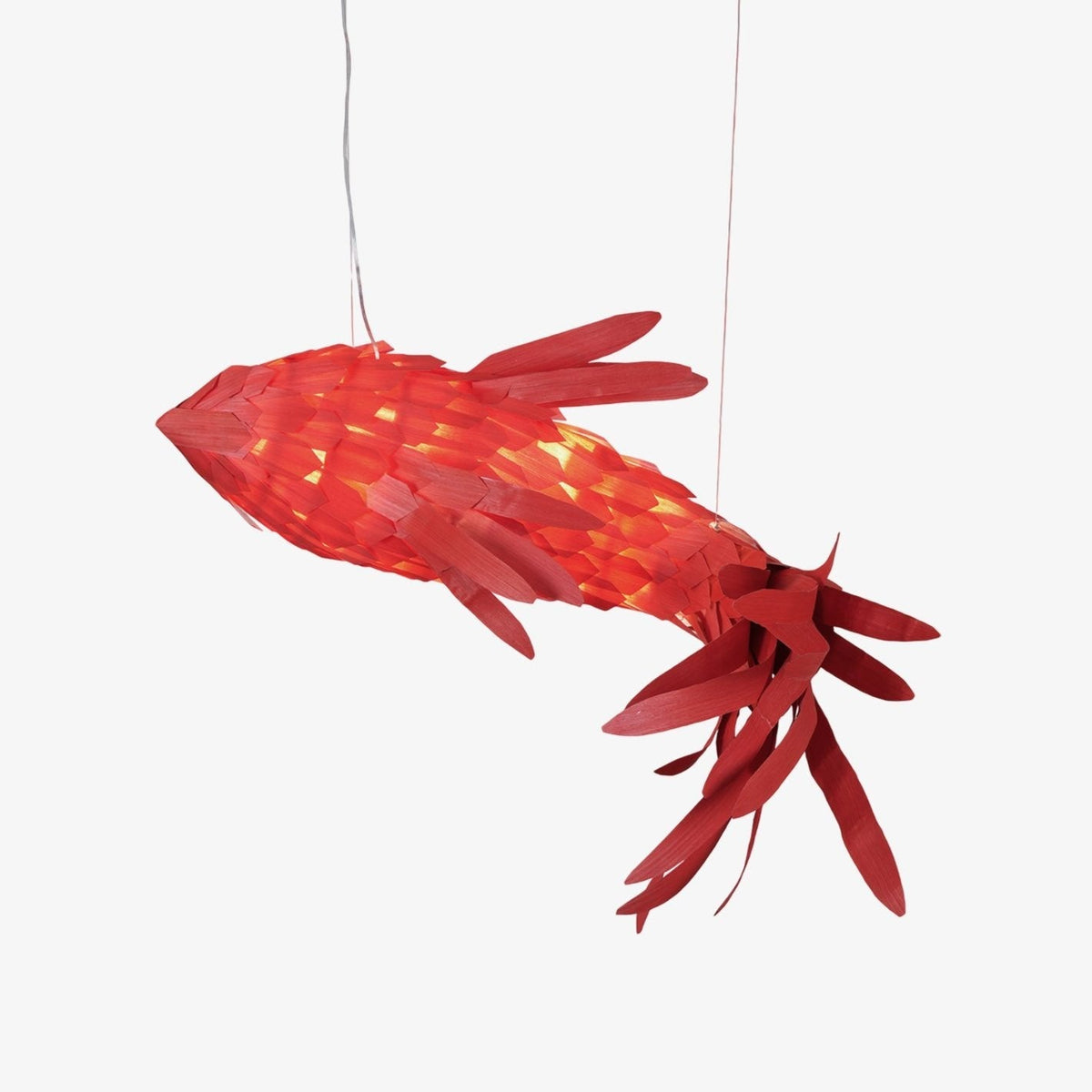Aureline Crimson Swirl Koi lámpara de araña