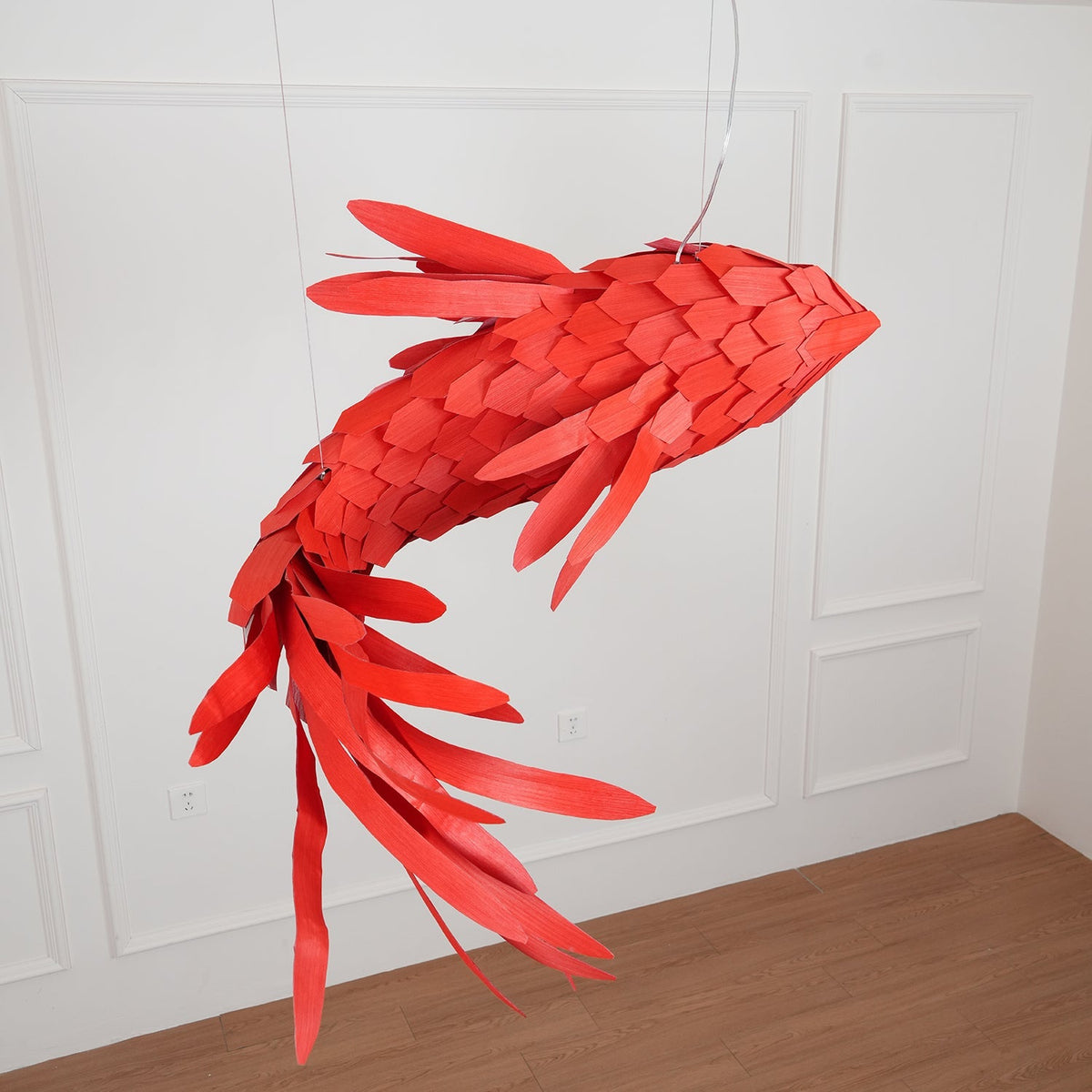Aureline Crimson Swirl Koi lámpara de araña