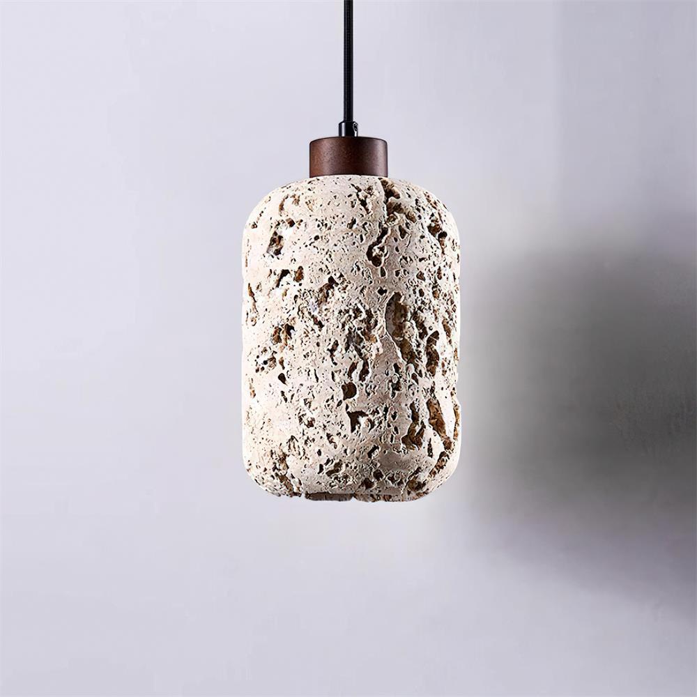 Caliora lámpara colgante moderna de cilindro en travertino