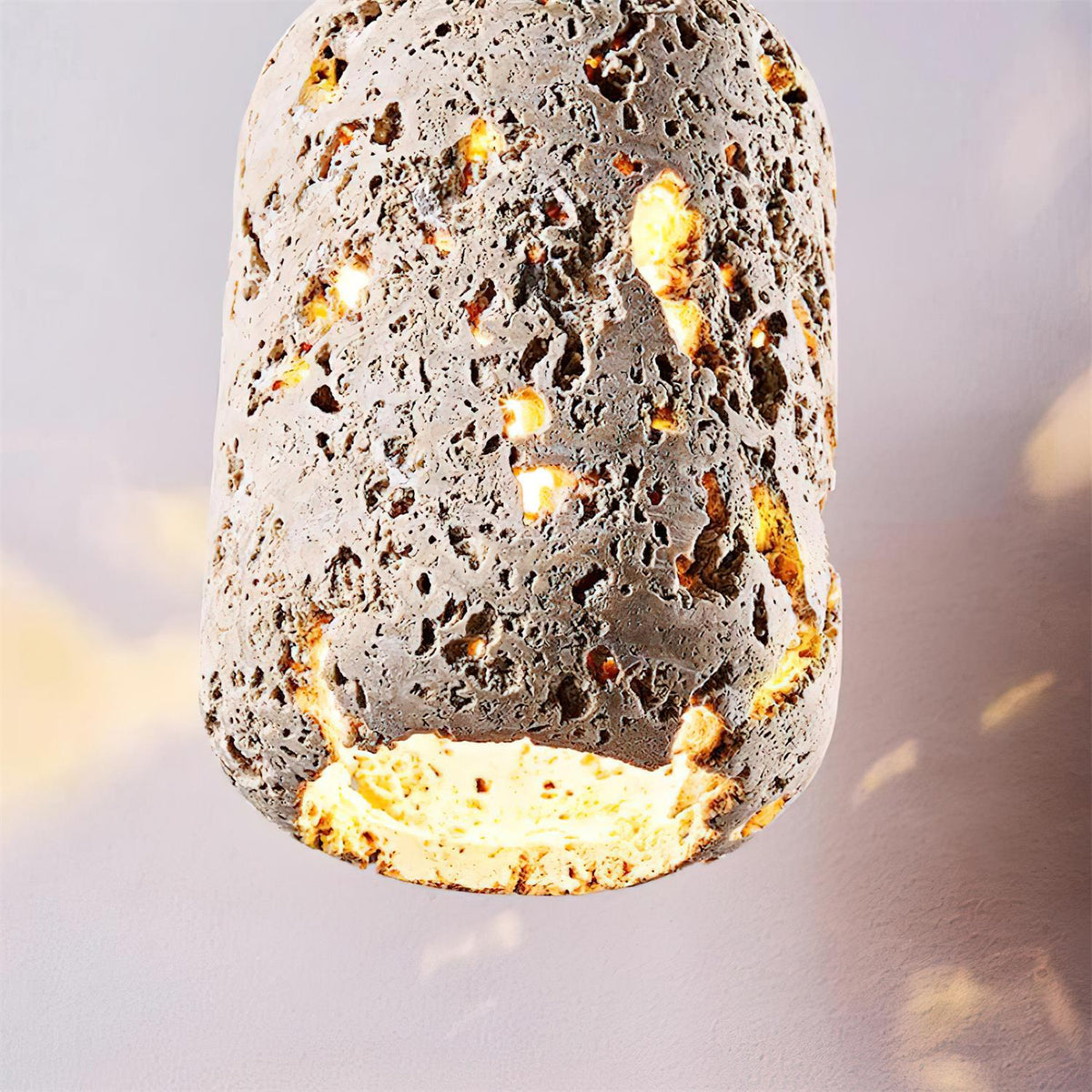 Caliora lámpara colgante moderna de cilindro en travertino