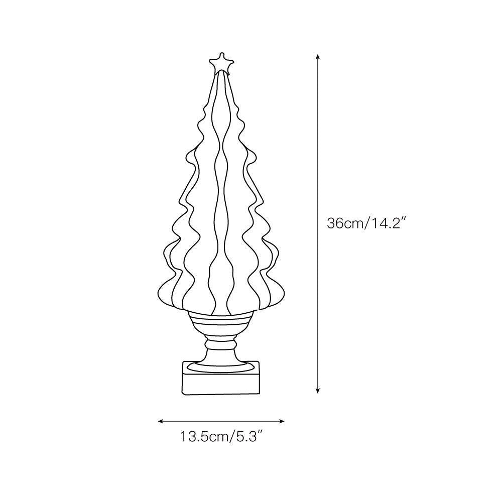 Lámpara de mesa de cristal para árbol de Navidad (con batería integrada)