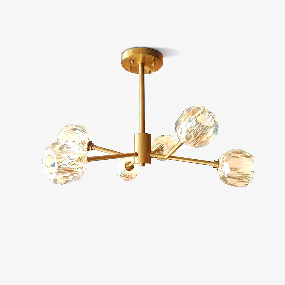 Thalyn lámpara colgante Bola de cristal agrupación en latón