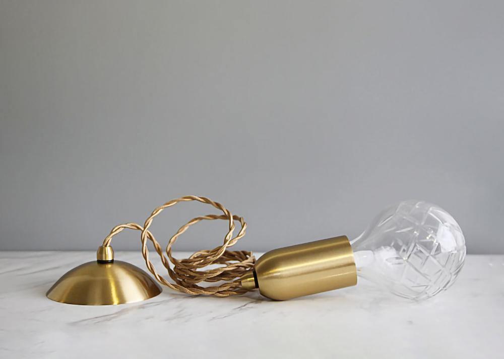Selanielle lámpara colgante con bombilla de cristal