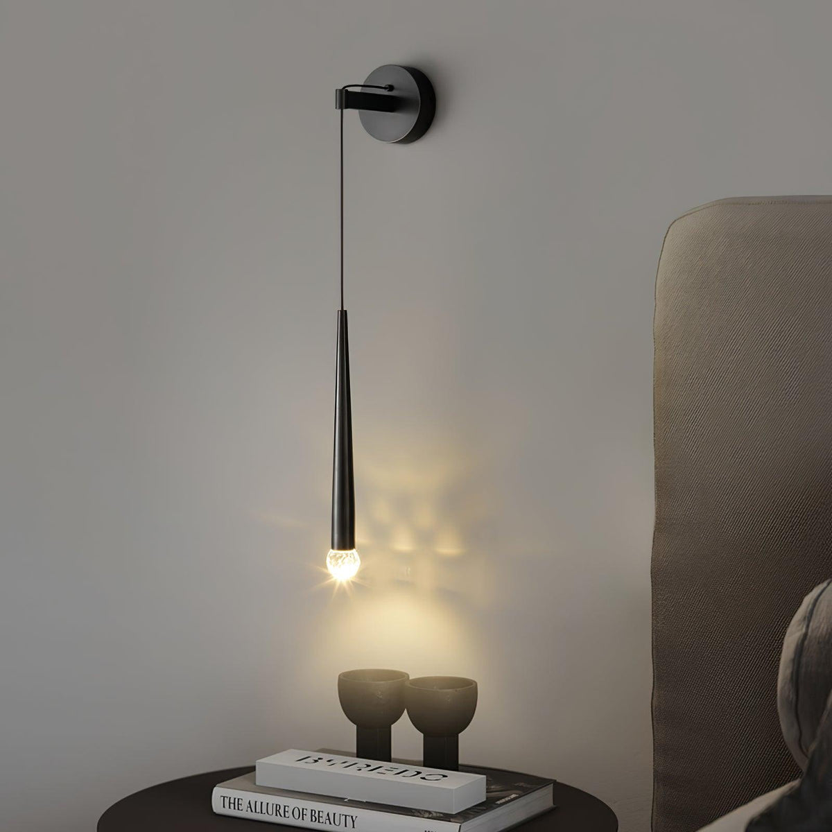 Dava aplique de pared moderno minimalista cónico de cristal