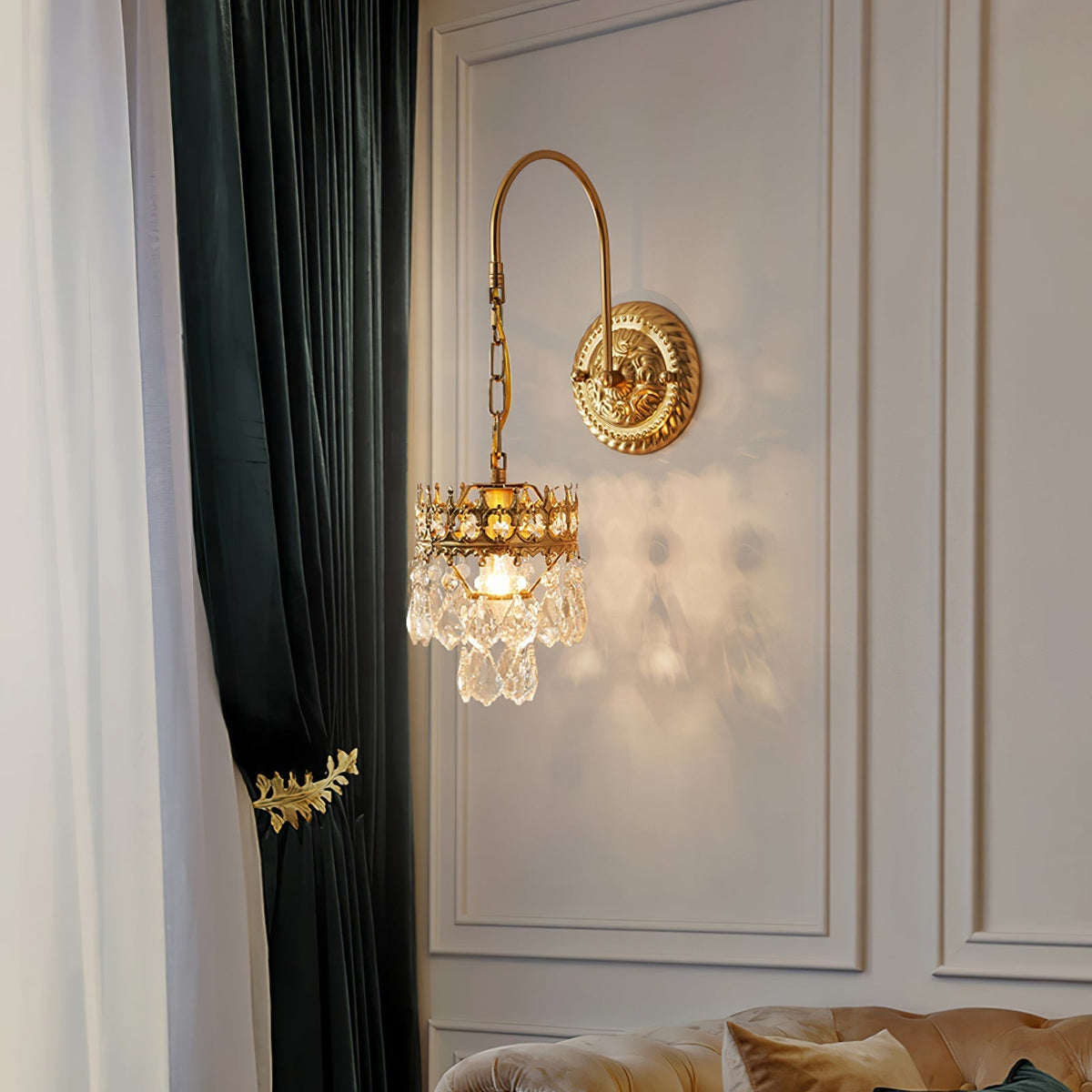 Ivmarila aplique de pared Corona de Arte nórdico en cristal