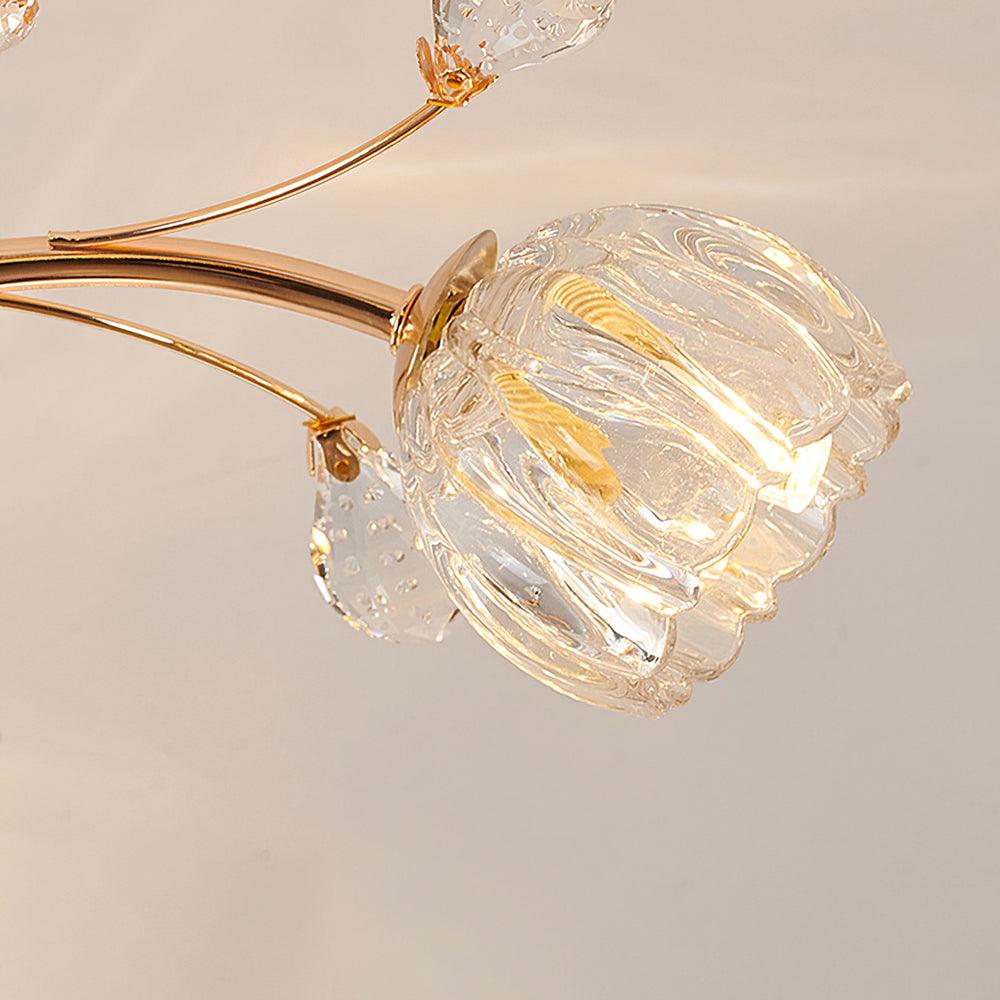 Elyinira lámpara de techo postmoderna de lujo con flor de cristal