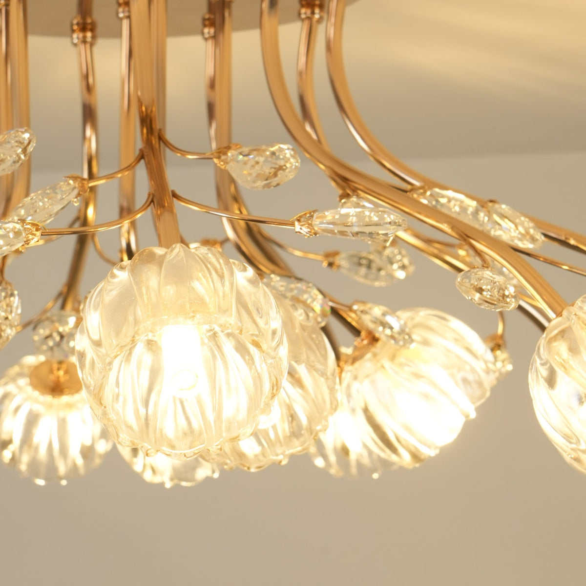 Elyinira lámpara de techo postmoderna de lujo con flor de cristal