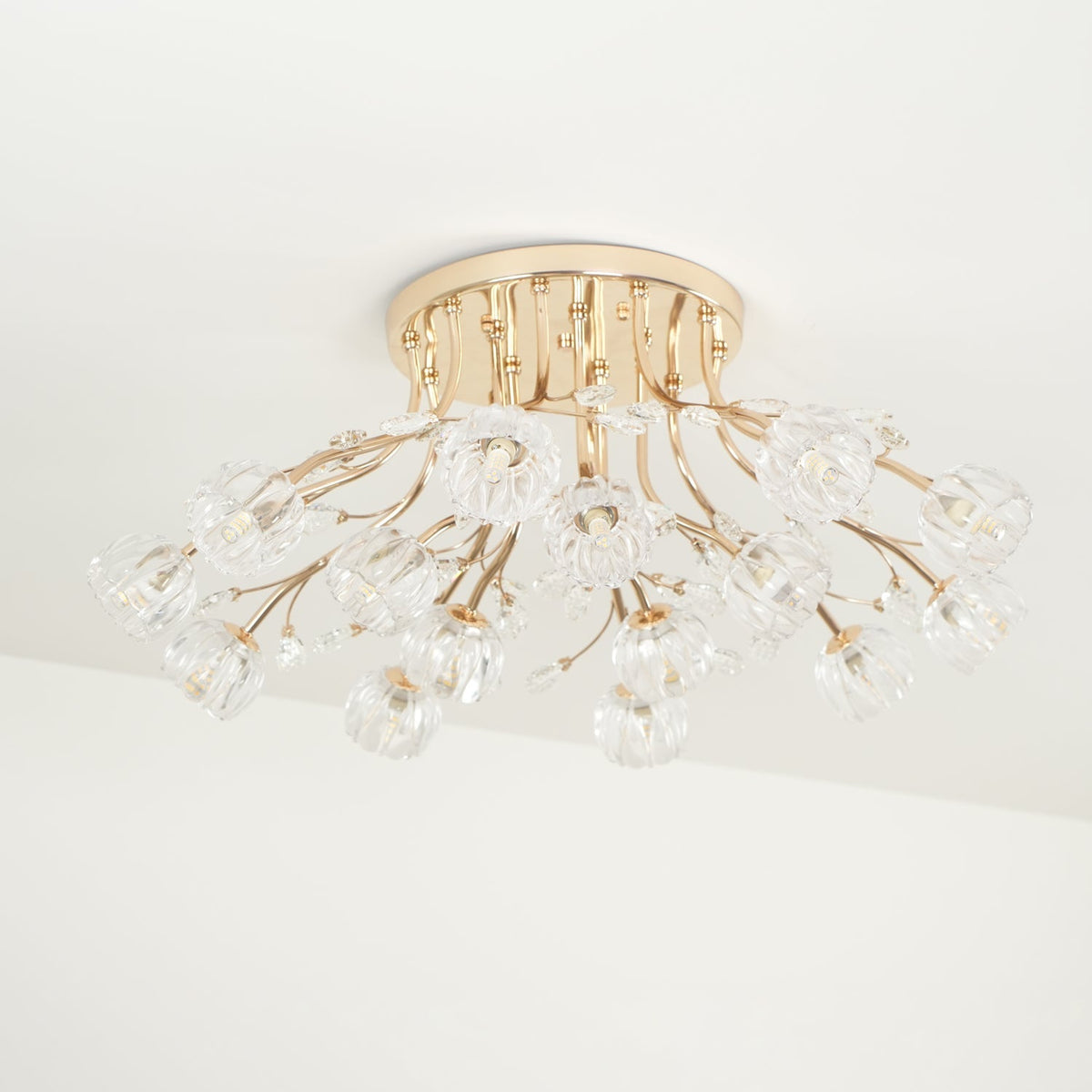 Elyinira lámpara de techo postmoderna de lujo con flor de cristal
