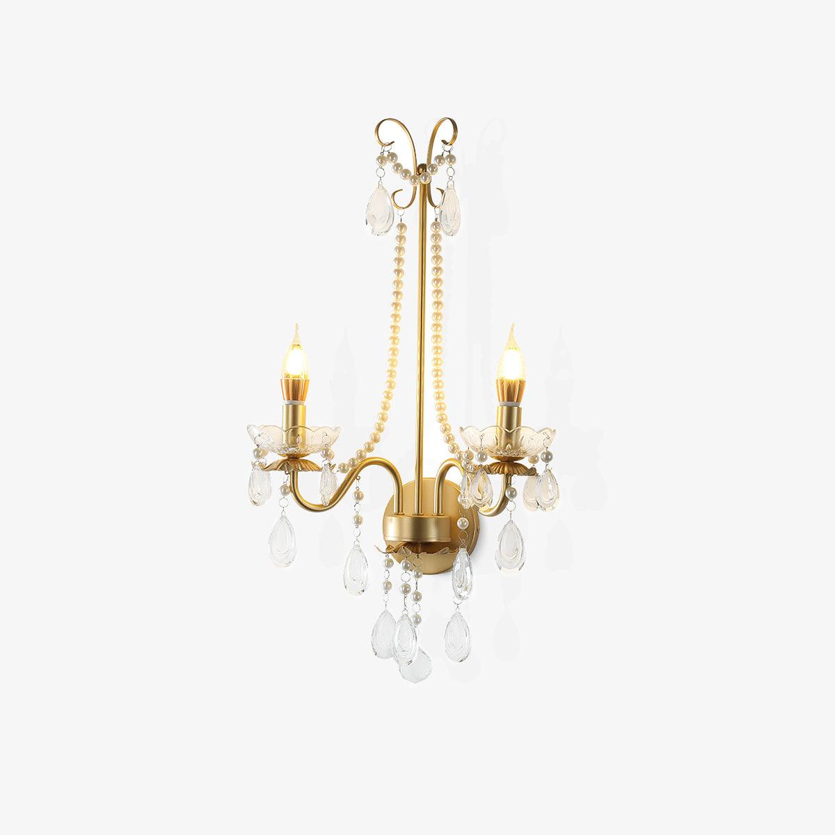 Nydoraris aplique de pared elegancia Pearl Chain de cristal