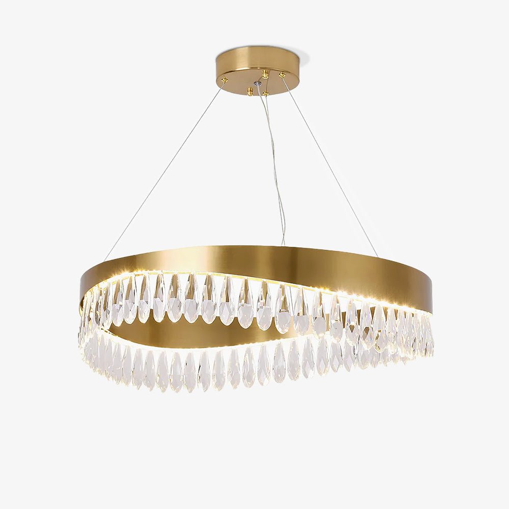 Cana lámpara de araña anillo de cristal LED pulido