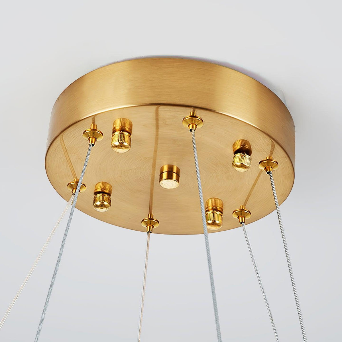 Cana lámpara de araña anillo de cristal LED pulido