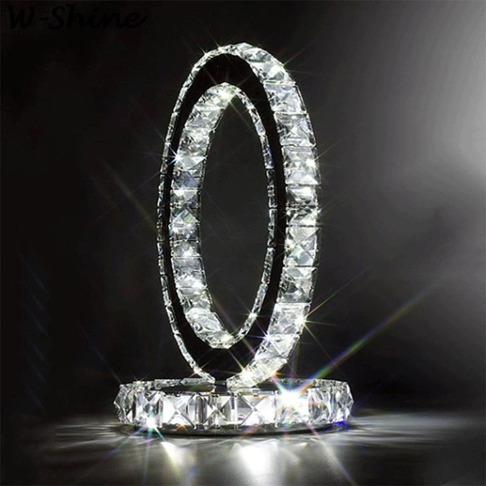 Ivor lámpara de mesa con anillos de cristal