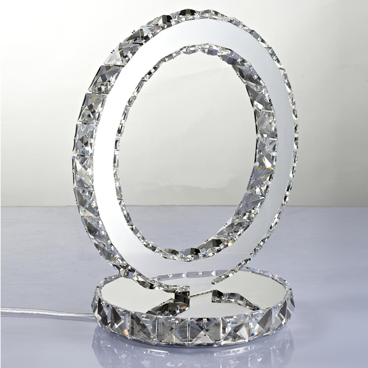 Ivor lámpara de mesa con anillos de cristal