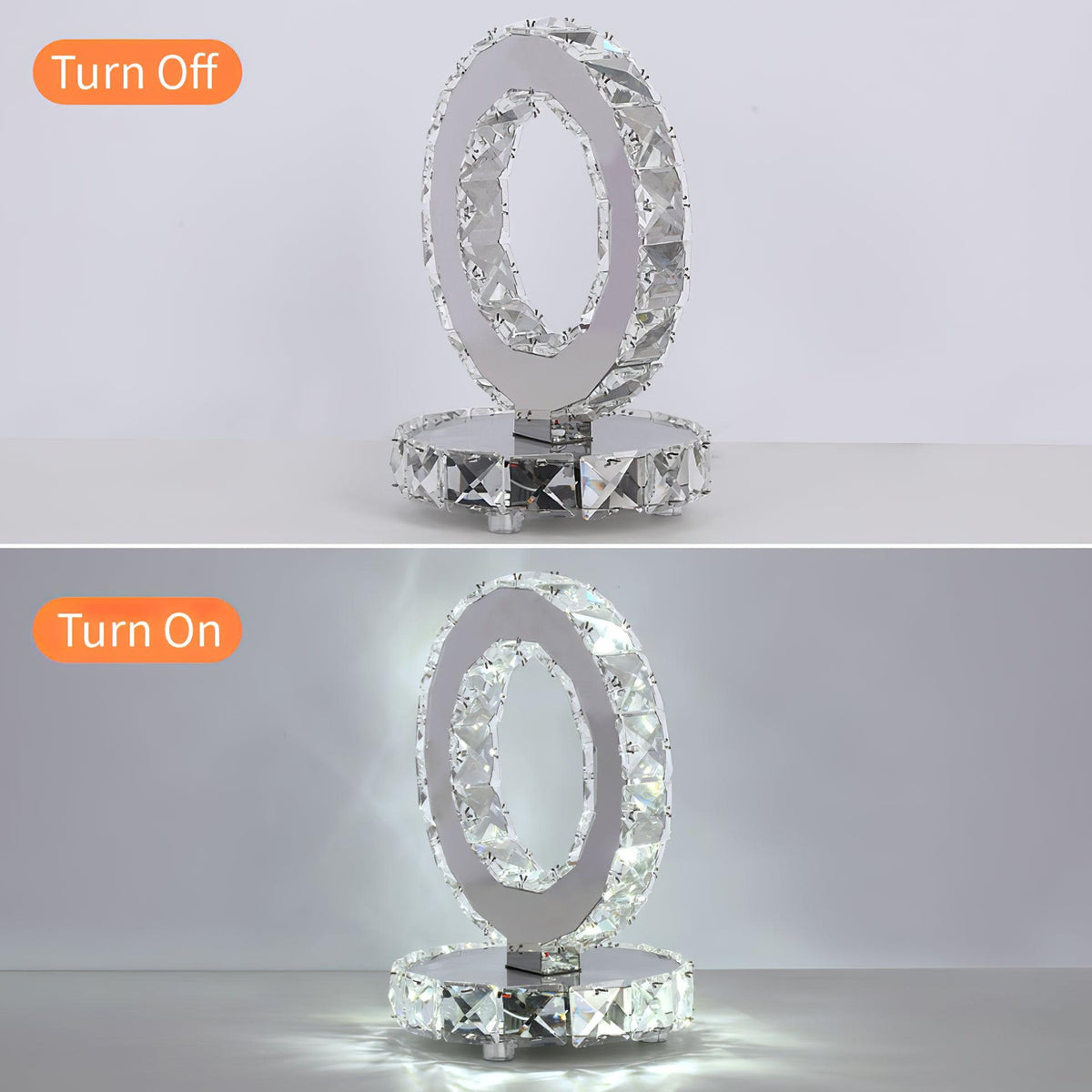 Ivor lámpara de mesa con anillos de cristal