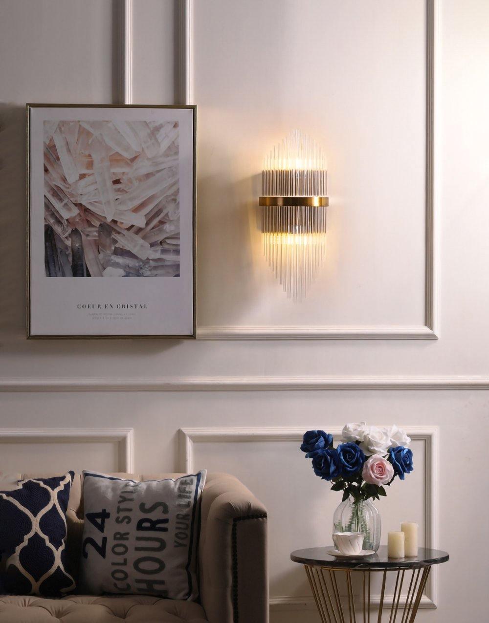 Greshen aplique de pared postmoderno de lujo con cristal