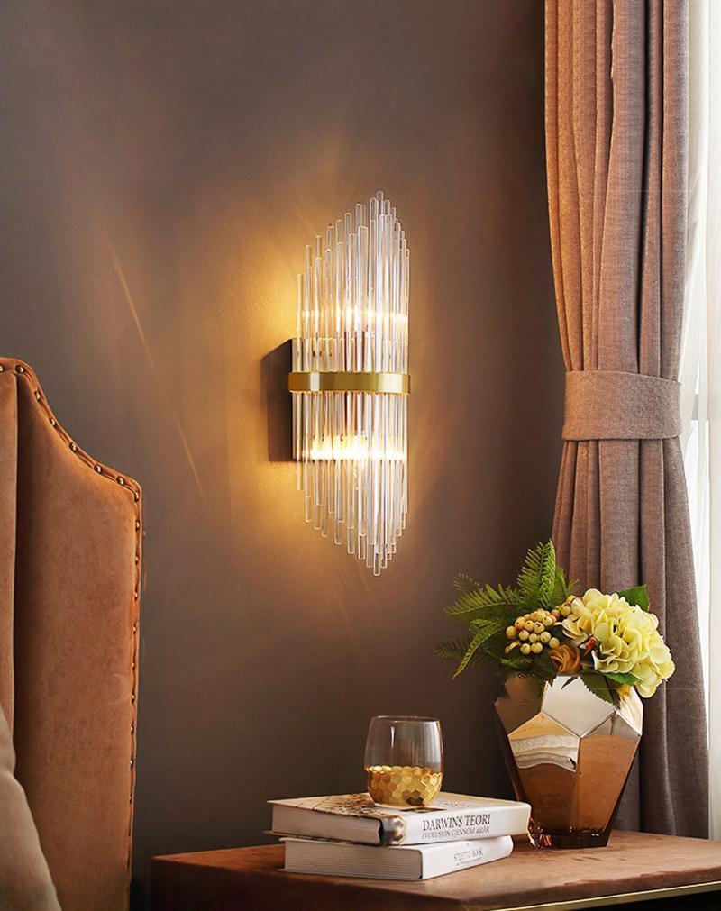 Greshen aplique de pared postmoderno de lujo con cristal