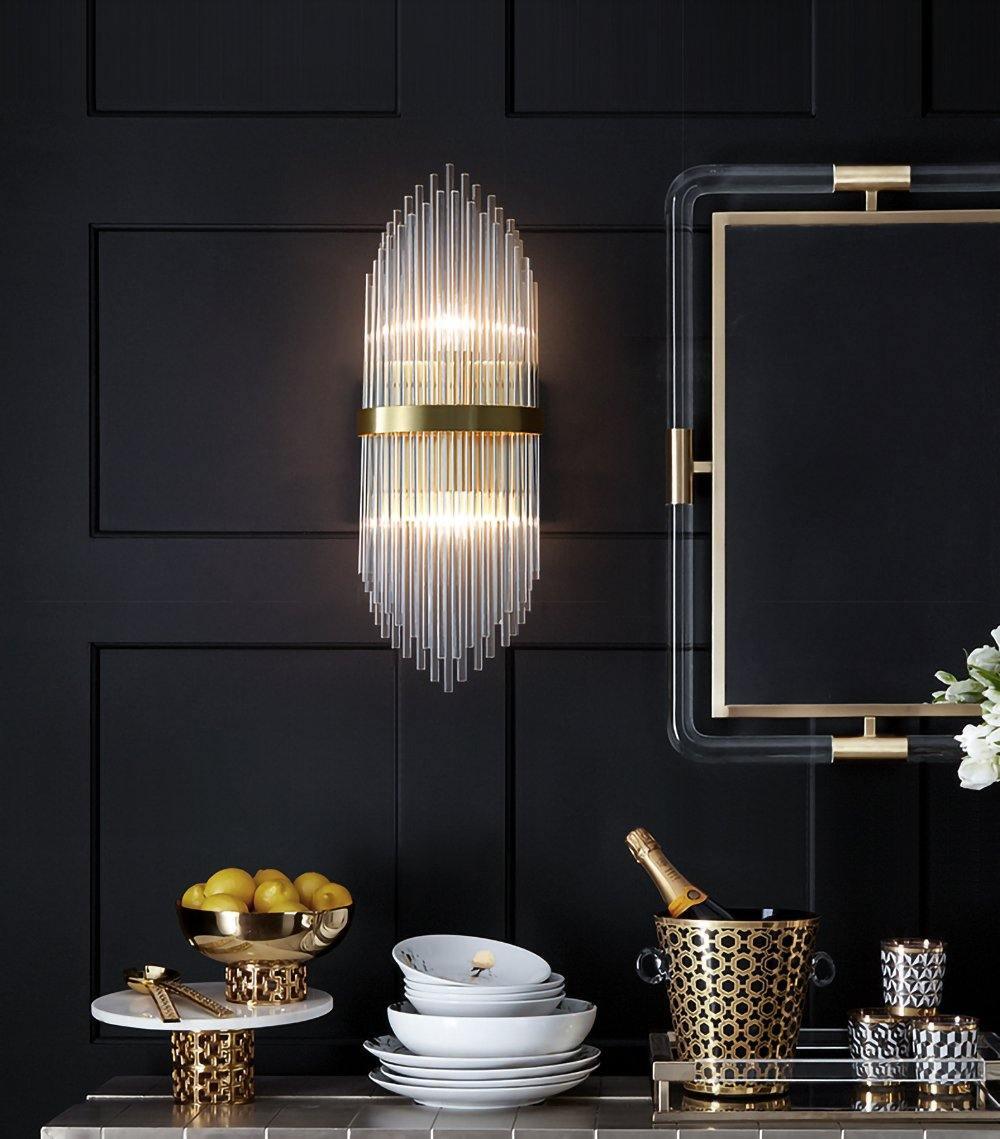 Greshen aplique de pared postmoderno de lujo con cristal