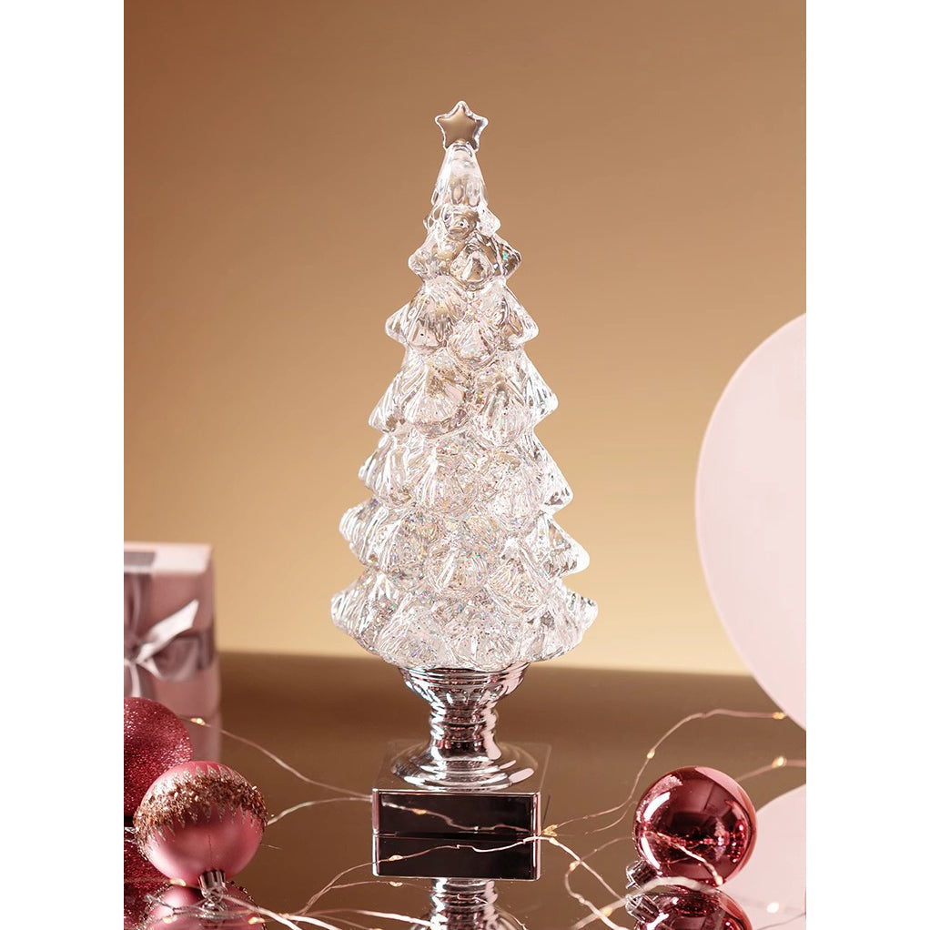 Lámpara de mesa de cristal para árbol de Navidad (con batería integrada)
