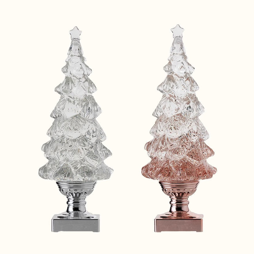 Lámpara de mesa de cristal para árbol de Navidad (con batería integrada)