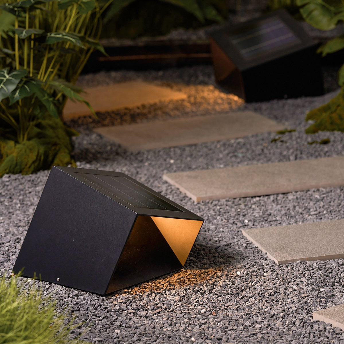 Evsore luminaria exterior cubo jardín solar único