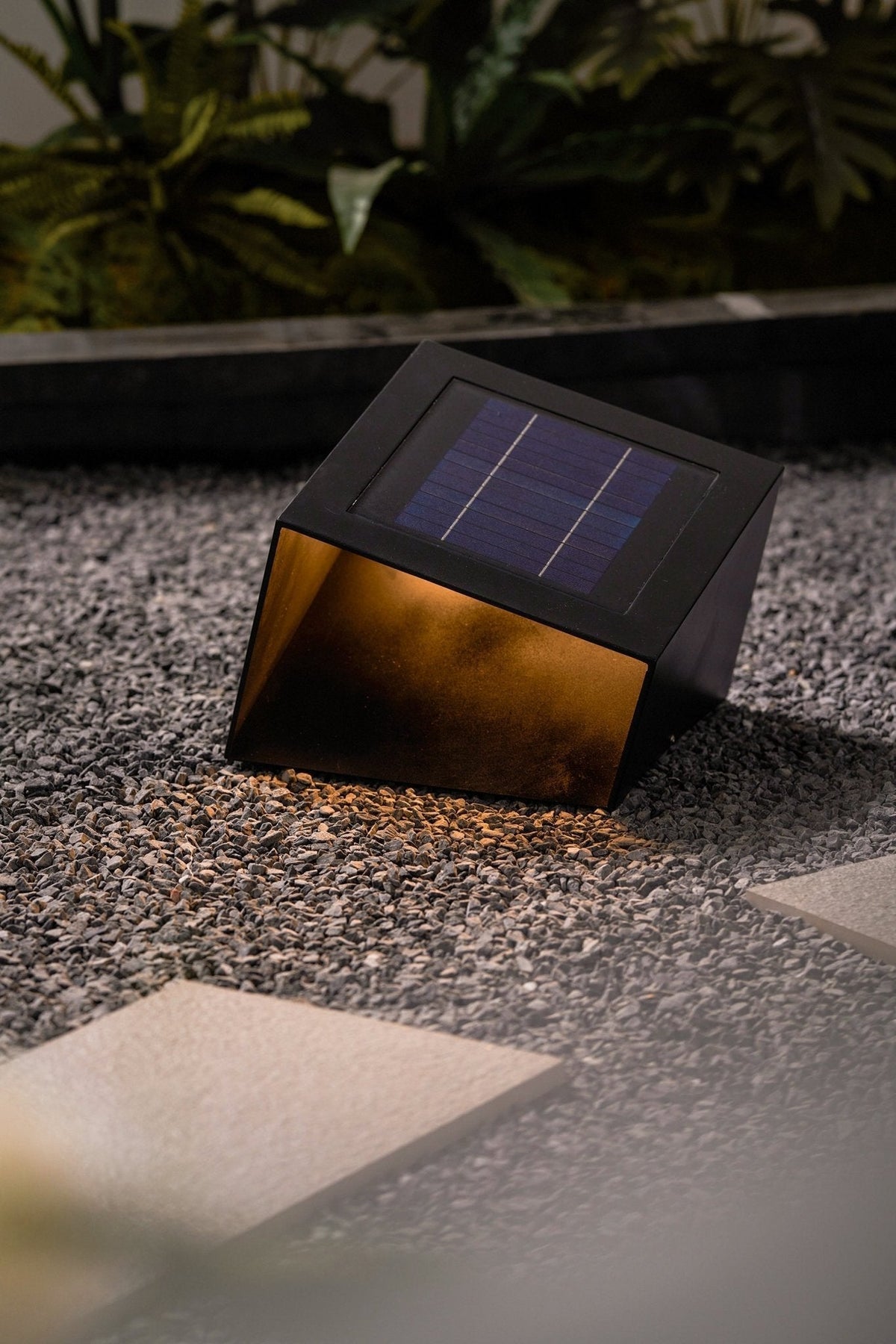 Evsore luminaria exterior cubo jardín solar único
