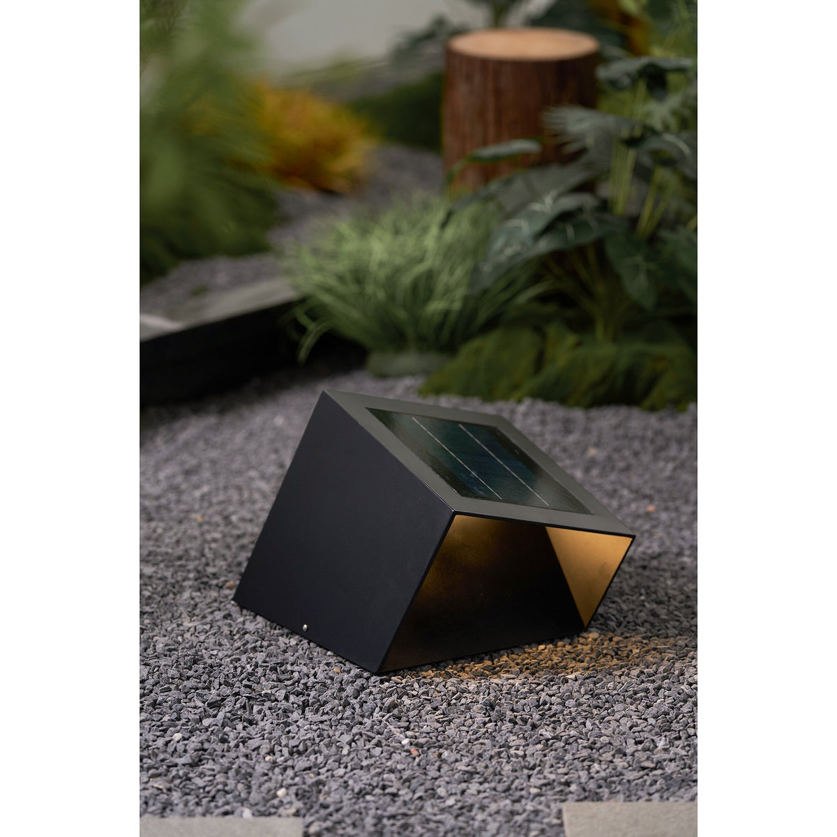 Evsore luminaria exterior cubo jardín solar único