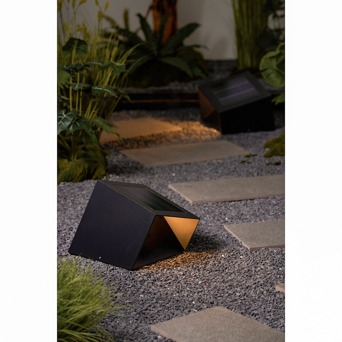 Evsore luminaria exterior cubo jardín solar único