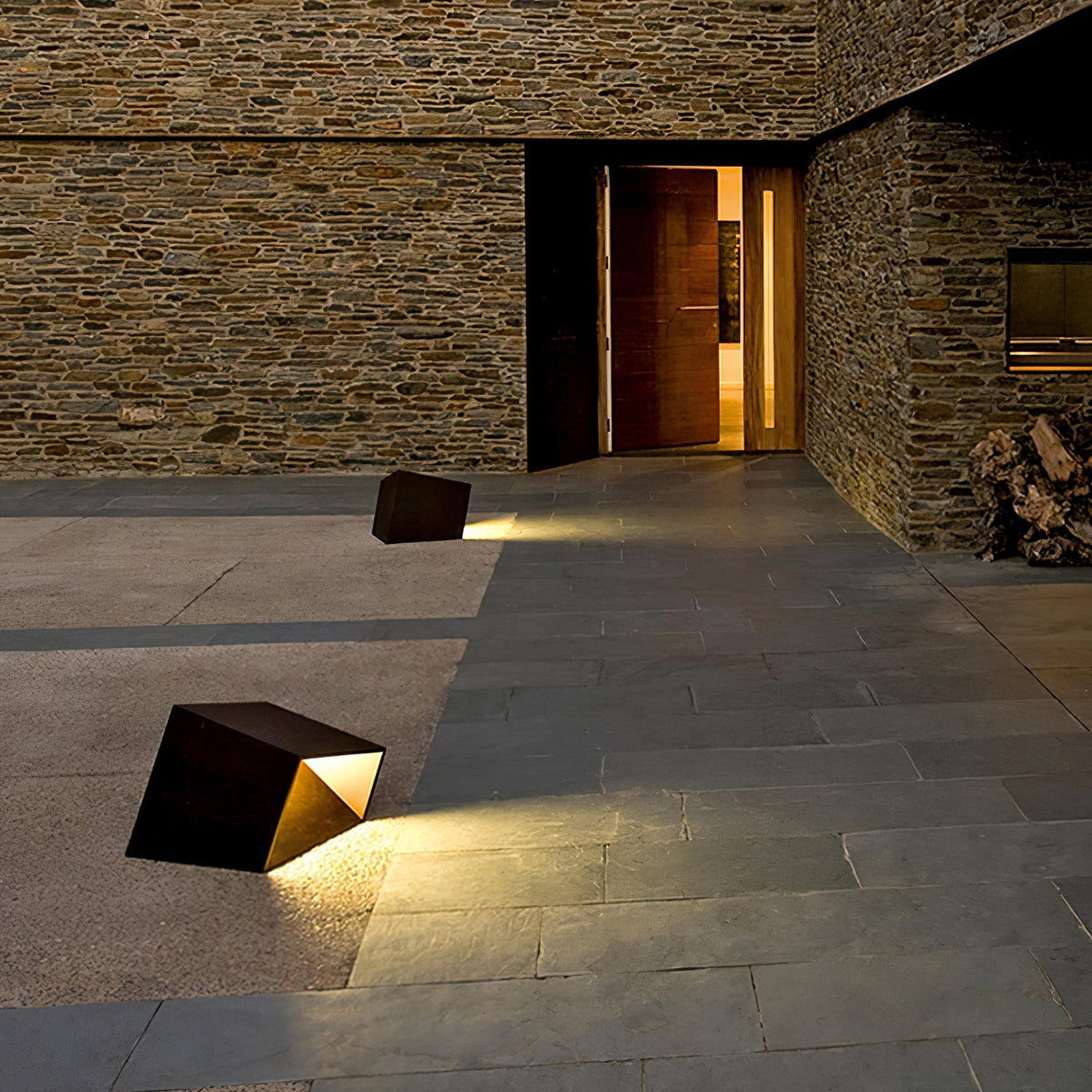 Evsore luminaria exterior cubo jardín solar único
