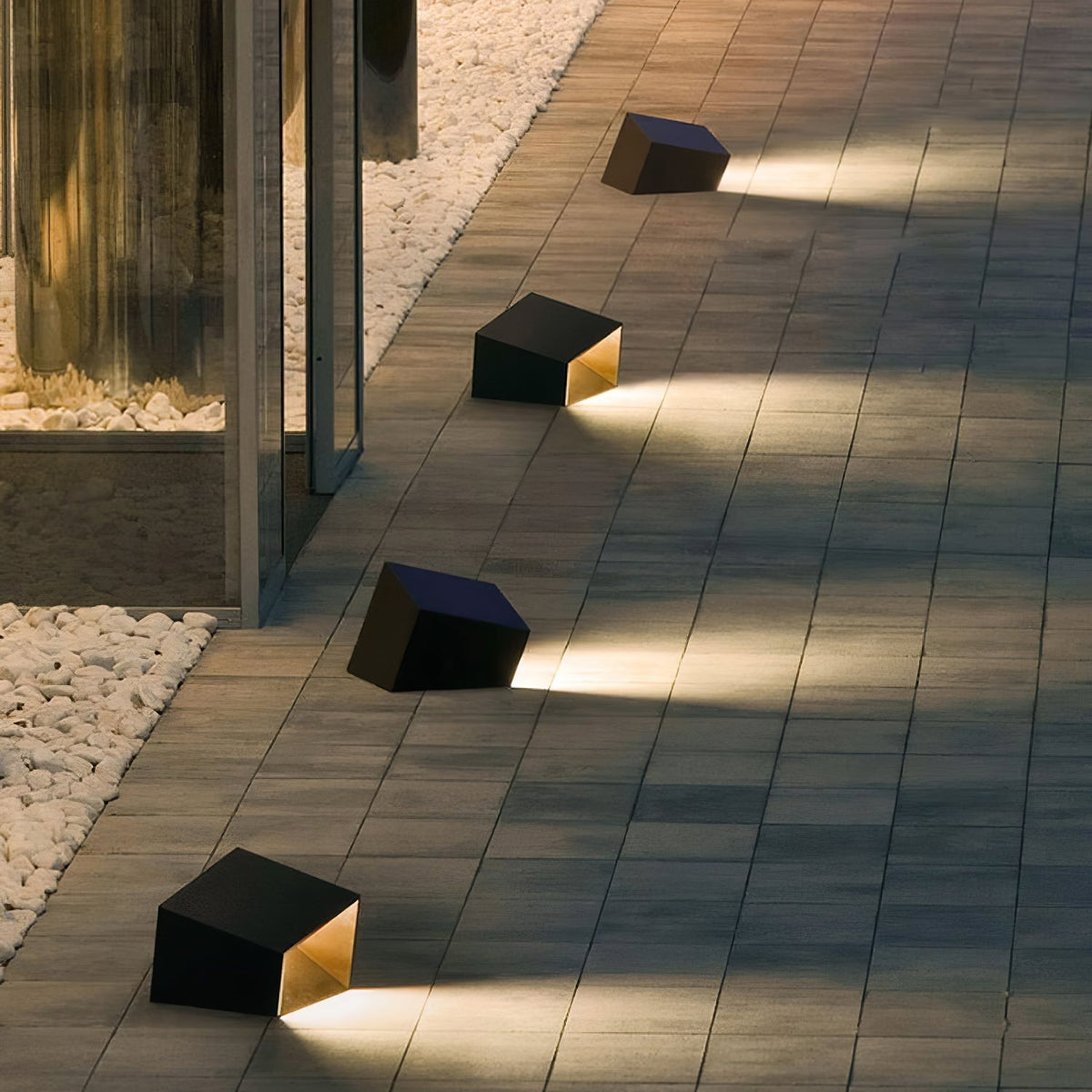 Evsore luminaria exterior cubo jardín solar único