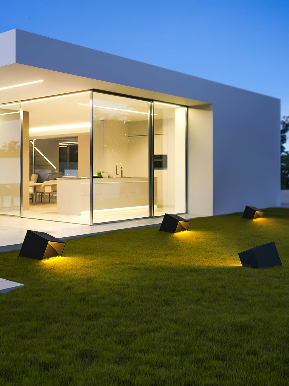 Evsore luminaria exterior cubo jardín solar único