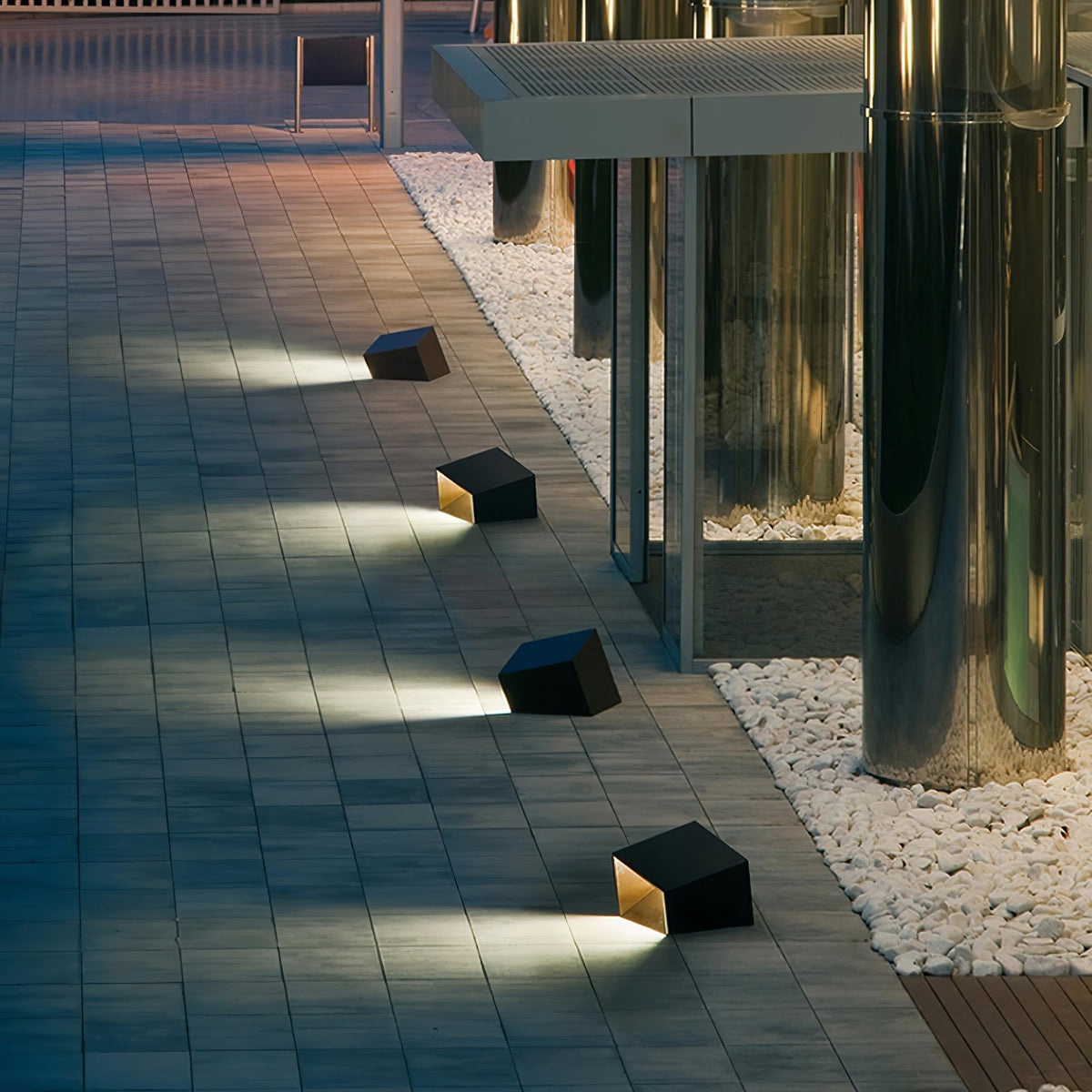 Evsore luminaria exterior cubo jardín solar único