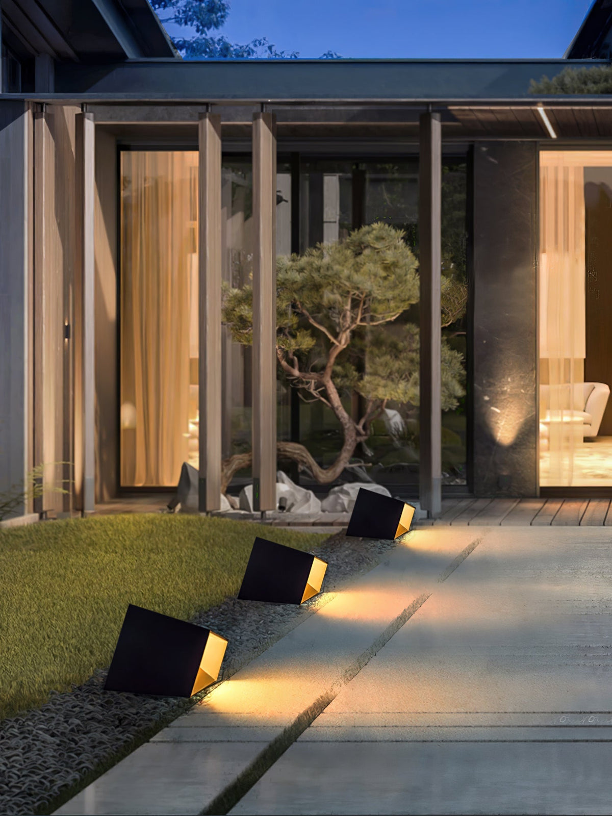 Evsore luminaria exterior cubo jardín solar único