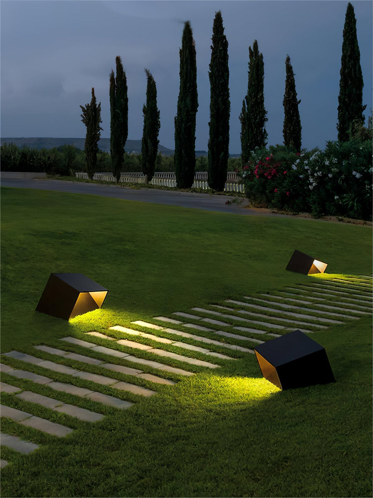 Evsore luminaria exterior cubo jardín solar único