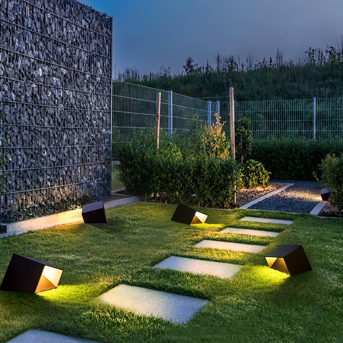 Evsore luminaria exterior cubo jardín solar único